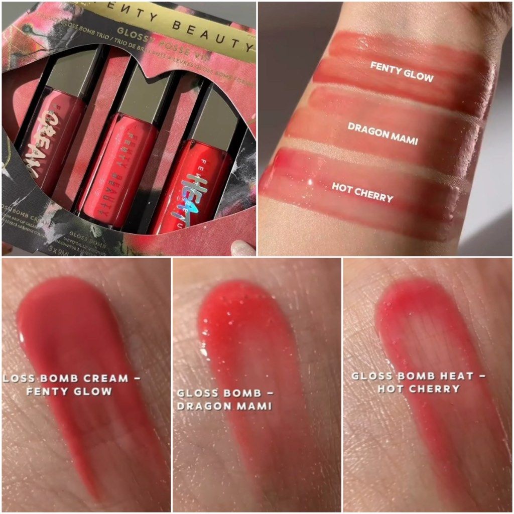 Fenty Beauty Glossy Posse Vii Full-Size Gloss Bomb Trio