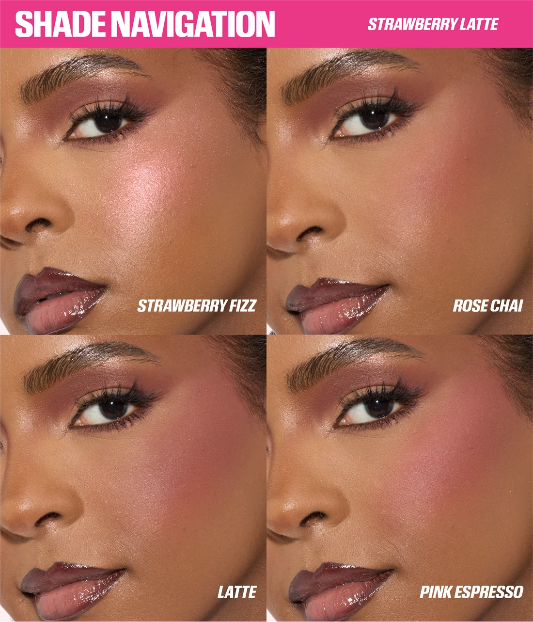 HUDA BEAUTYBLUSH FILTER BLURRING BLUSHLIGHTERS PALETTE STRAWBERRY LATTE