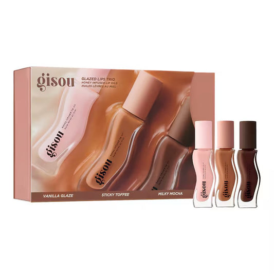 Coffret Gisou Glazed Lips Trio - Huiles à Lèvres au Miel