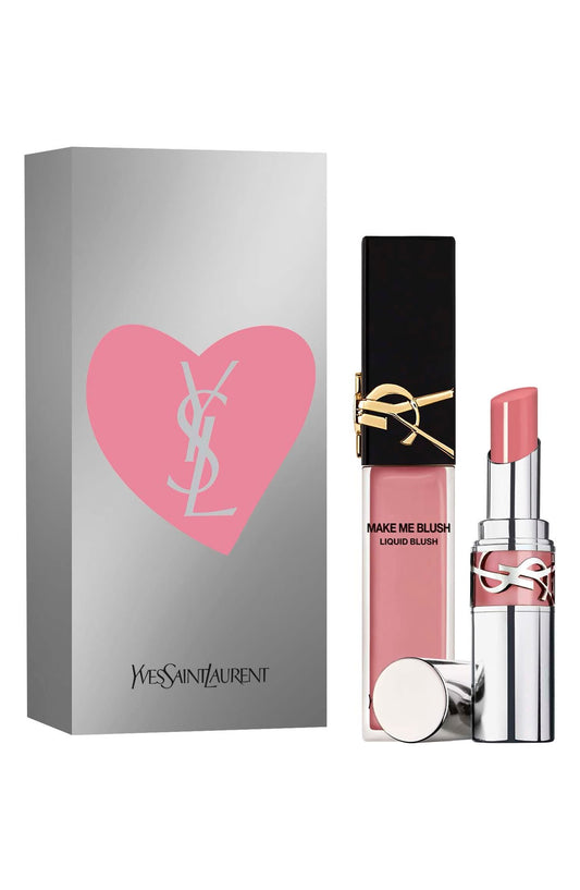 YVES SAINT LAURENT kit duo blush liquide+lip balm teinté 44 nude lavalliére