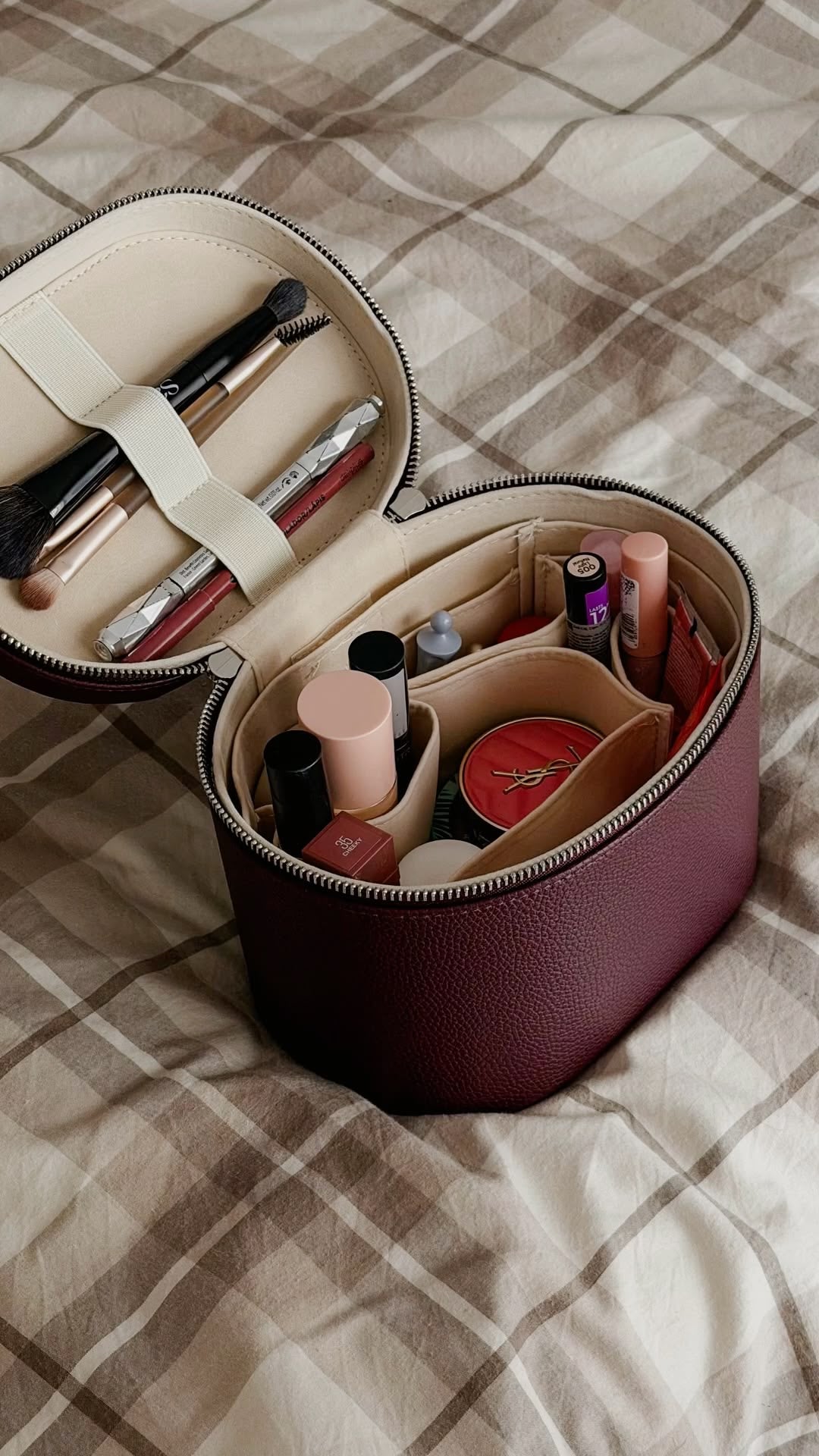 Makeup case dupe saie burgandy